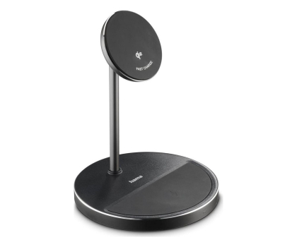 Ładowarka i akumulator Hama ŁADOWARKA INDUKCYJNA STAND 2W1 Qi2 FAST CHARGE 15W CZARNA